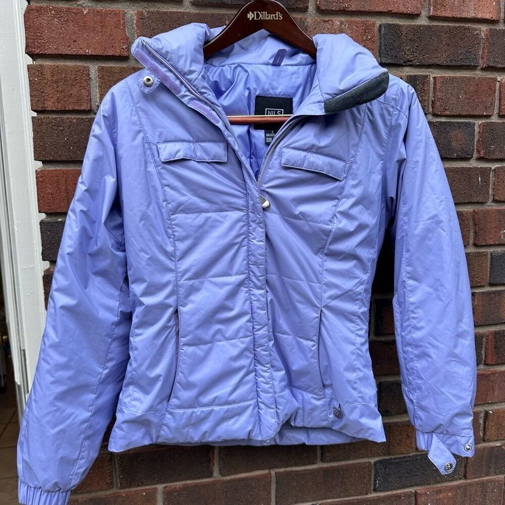 Nils Winter Snow Ski Jacket Purple Roll Up Hood Hooded size 4